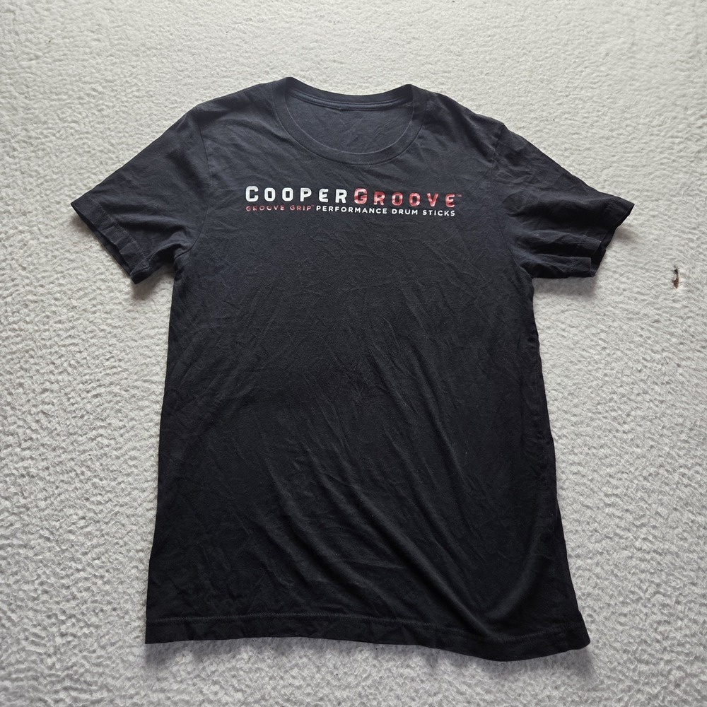 CooperGroove Shirt Mens Small Black Groove Grip Drum Sticks Graphic Tee Music